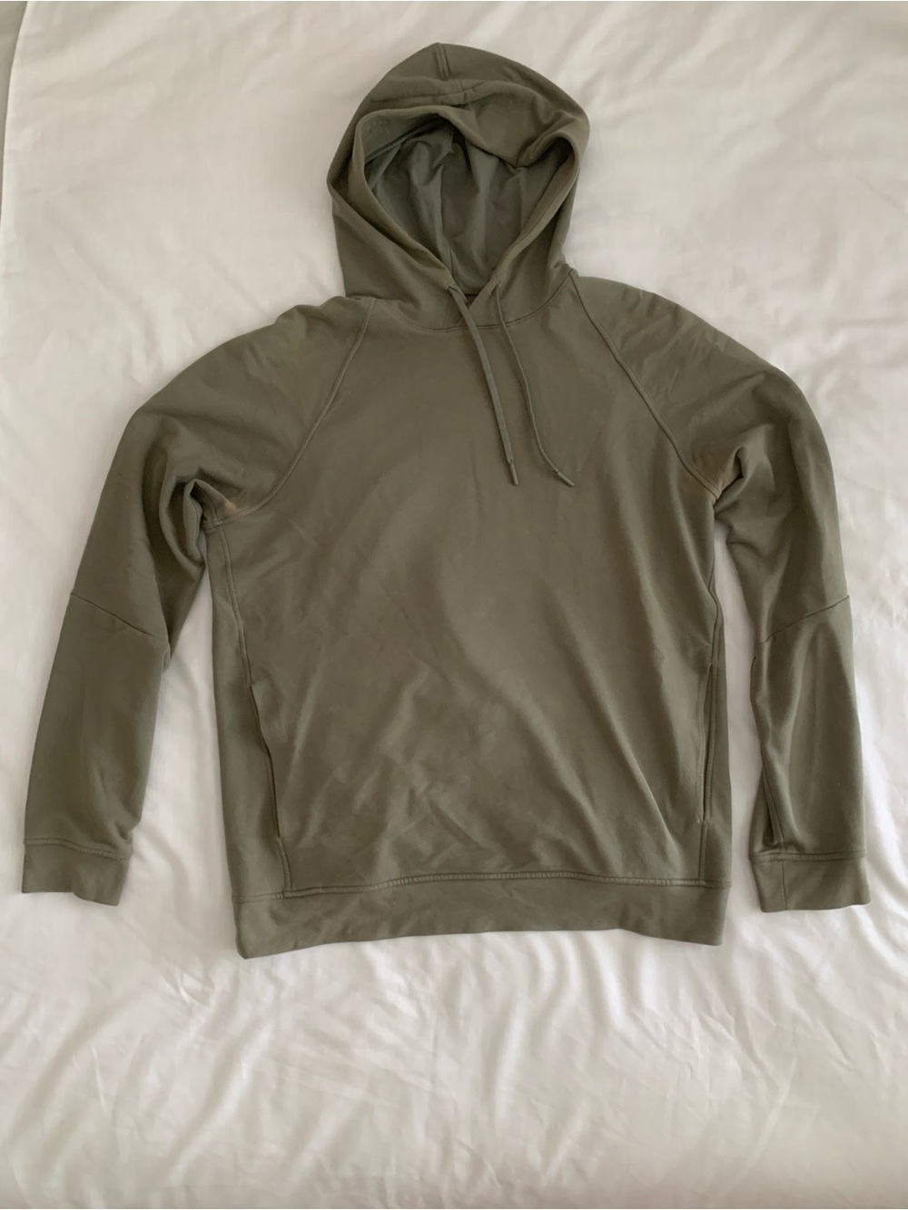Lululemon City Sweat Pullover Hoodie Medium Olive Flawed Men Size L
